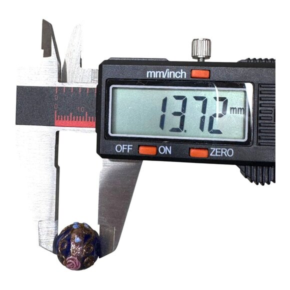 Lampwork Glass Beads Midnight Blue Rose Gold Swirl Artisan Jewelry Lot Of 19 - Picture 9 of 11